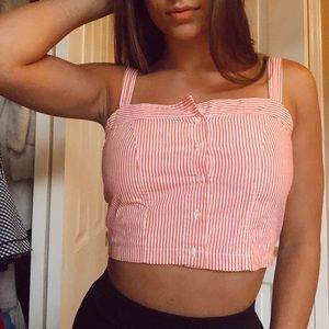 Red and white stripped Brandy Melville crop top